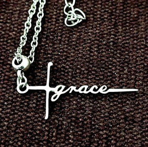 Grace God Jesus Cross Stainless Steel Necklace